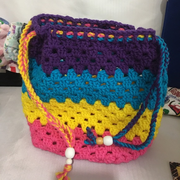 Hand Crafted Handbags - Colorful Crochet Bag